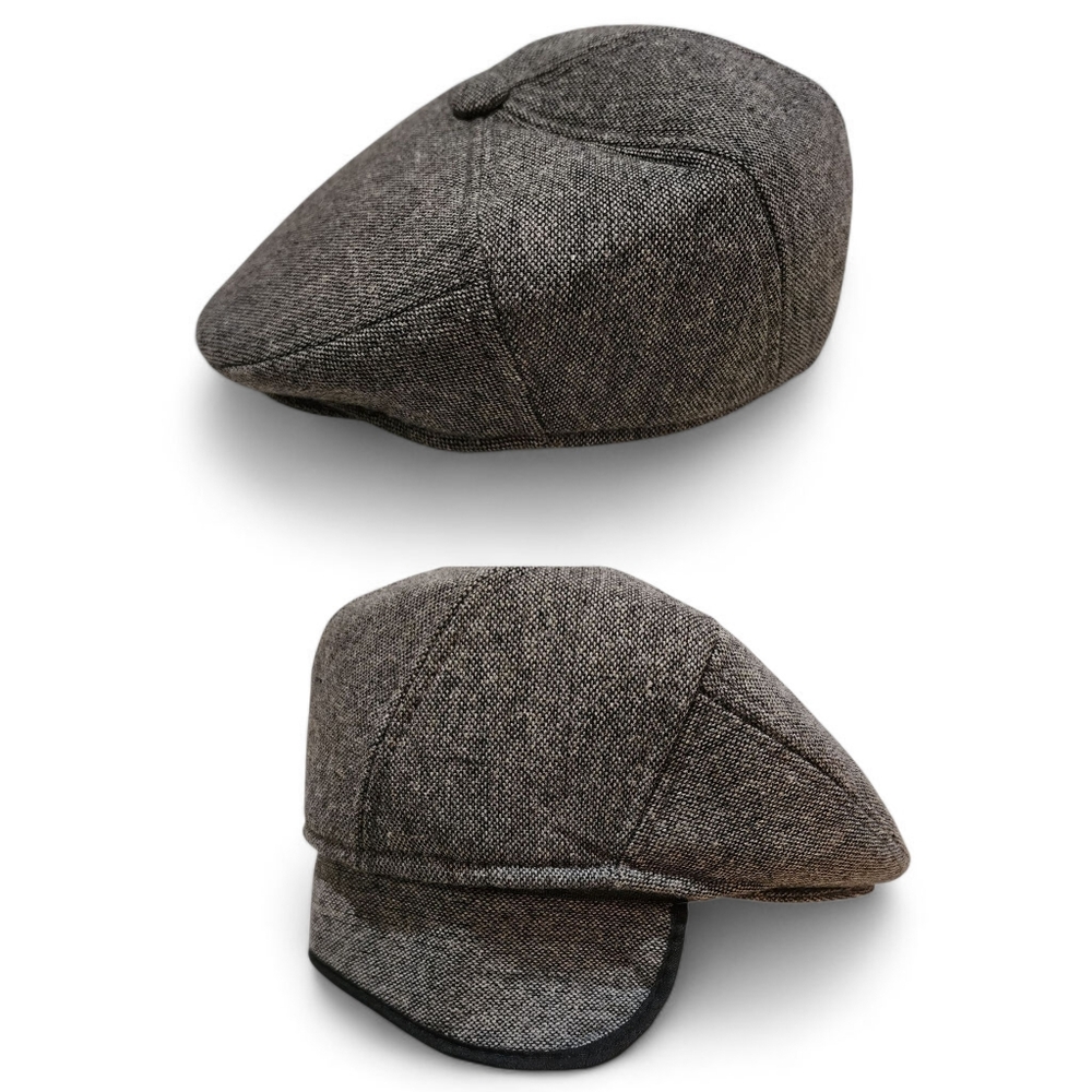 The Mysterious Benedict Society Newsboy Cap in Black and Gray Tweed Size M